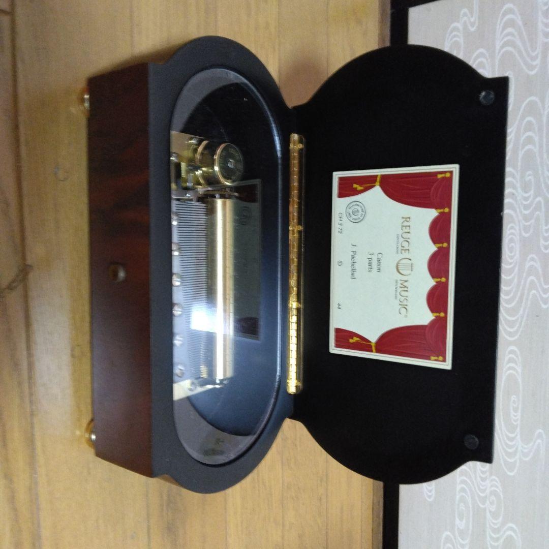 アンティーク木製オルゴール 花柄デザイン　箱付き