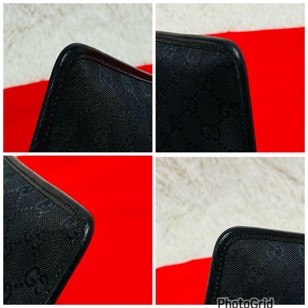 【美品】GUCCI グッチ ショルダーバッグ GGキャンバス ブラック