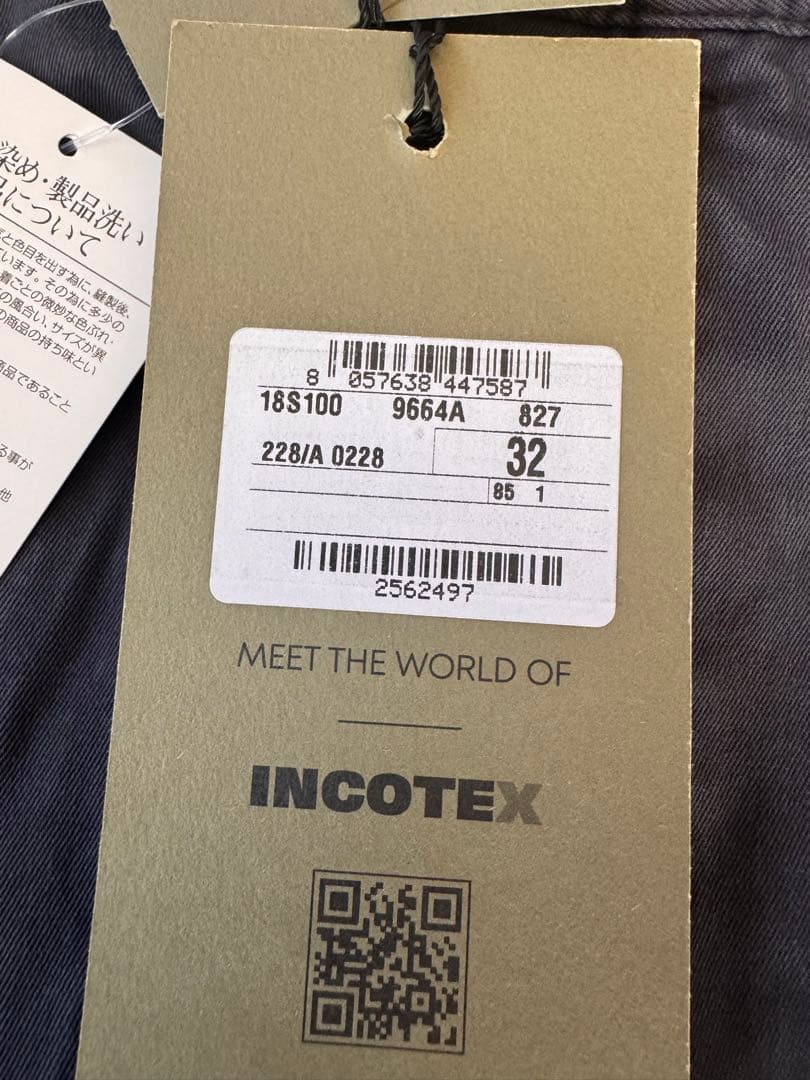 【新品未使用】INCOTEX(インコテックス)コットンパンツ 32