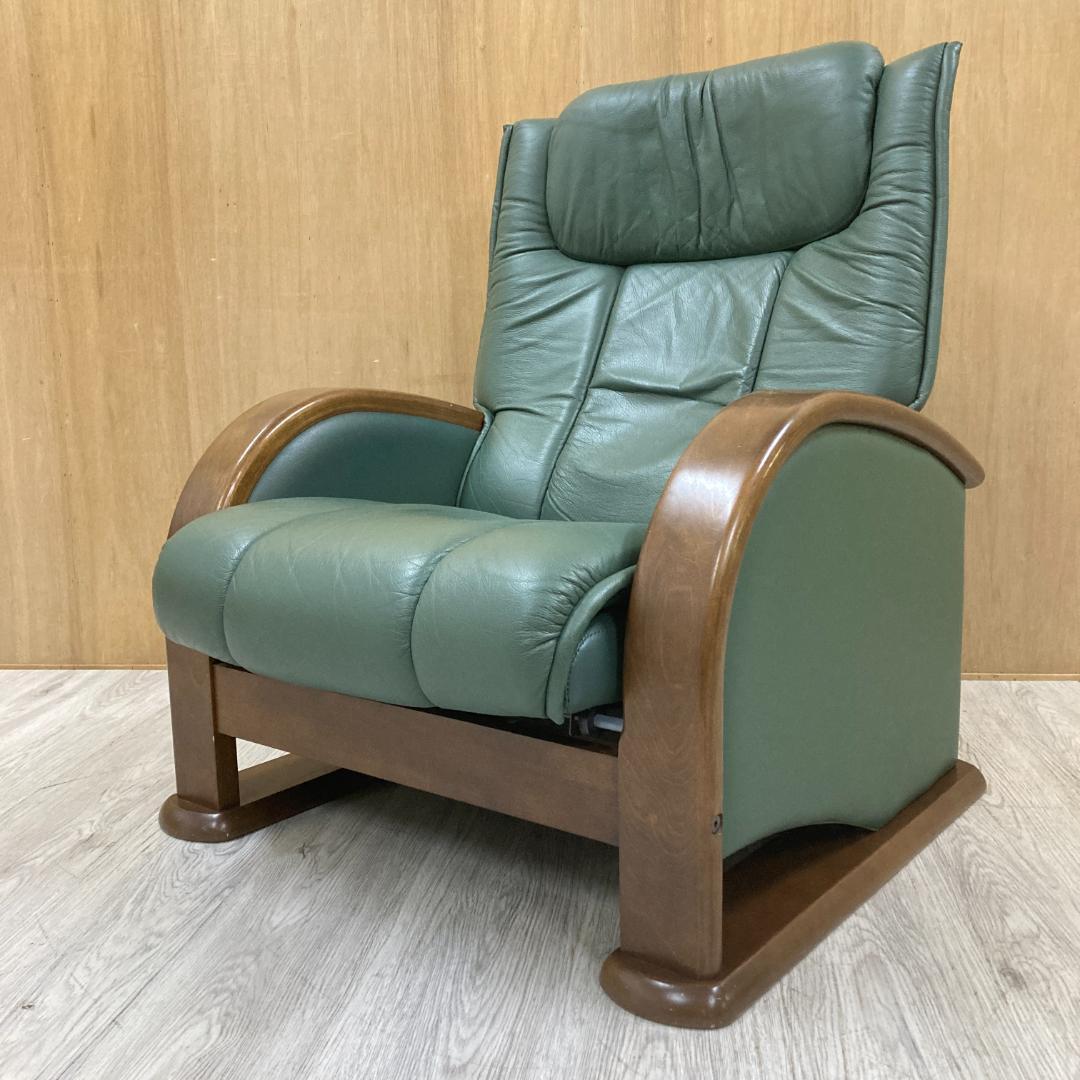 冨士ファニチア　リクライニングソファ　シングルソファ　本革