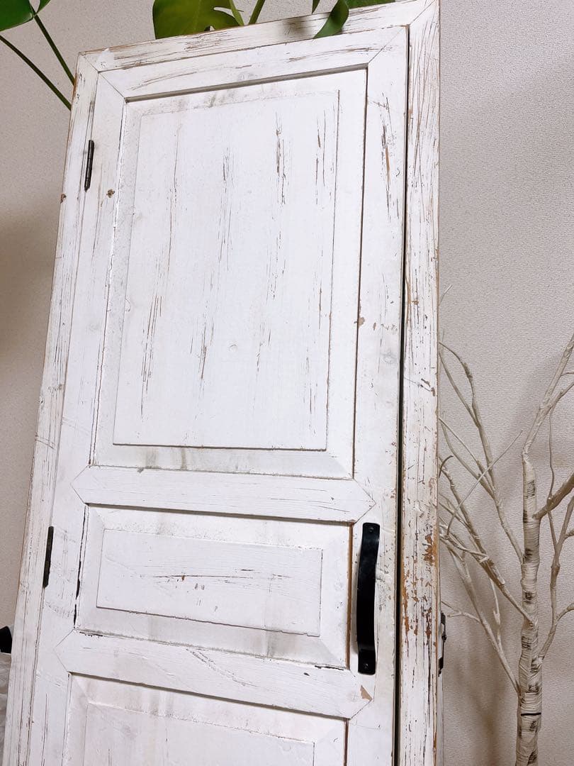ドア スタンドミラー アンティーク調　ドア 全身鏡 ホワイト