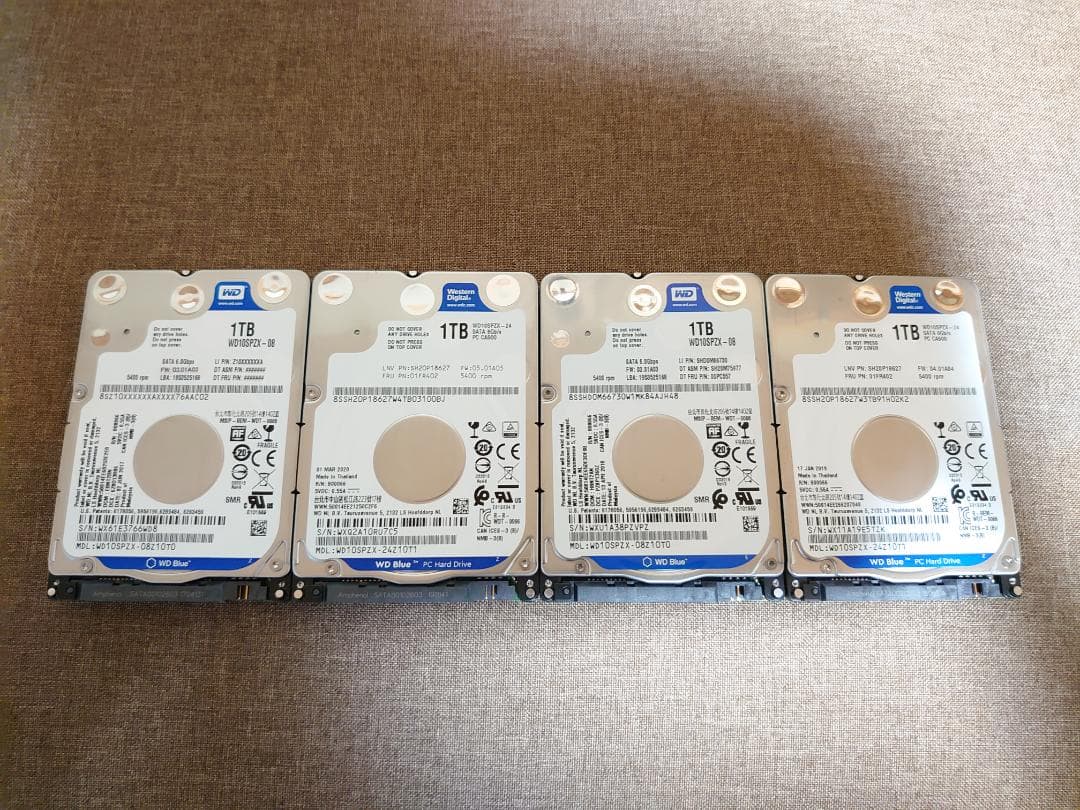 ✨4個セット✨HDD 1000GB✨大容量1TB✨2.5インチ✨07-02