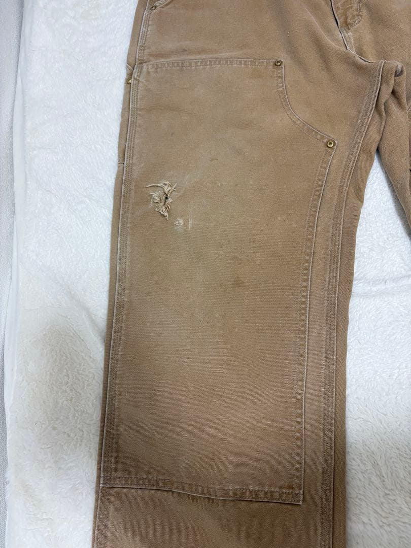 賀*内様 Carhartt ダブルニーUSA製 ブラウン W38 L32 ペイン