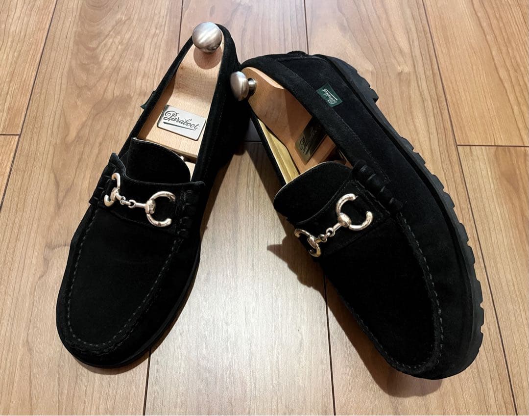 PARABOOT CORAUX スウェードビットローファー UK8