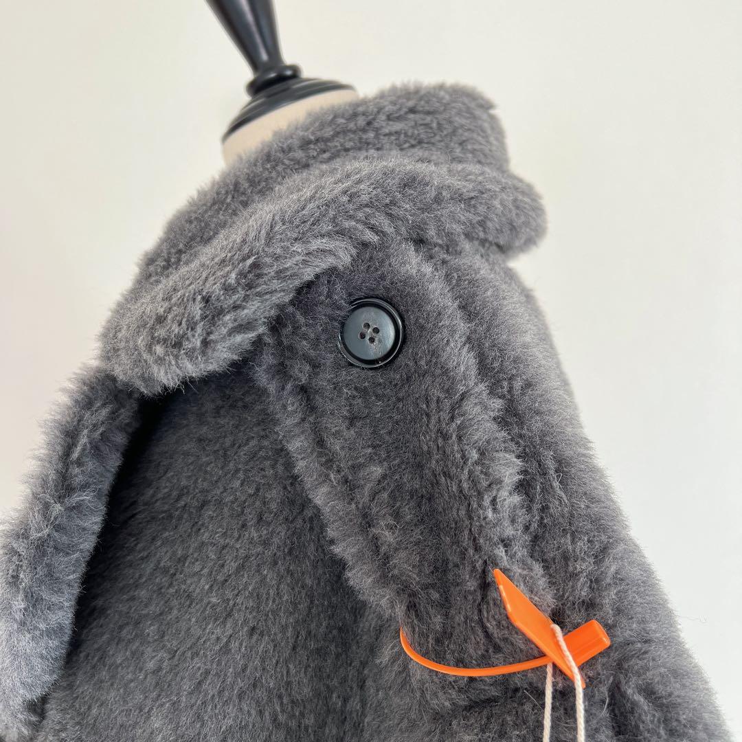 新品未使用 ベアテーラードポンチョアルパカ素材 グレー テディベア ケープ