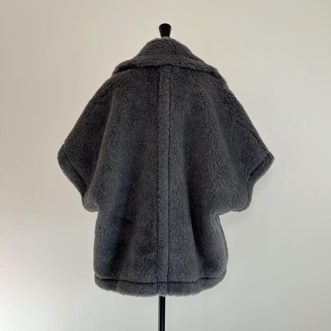 新品未使用 ベアテーラードポンチョアルパカ素材 グレー テディベア ケープ