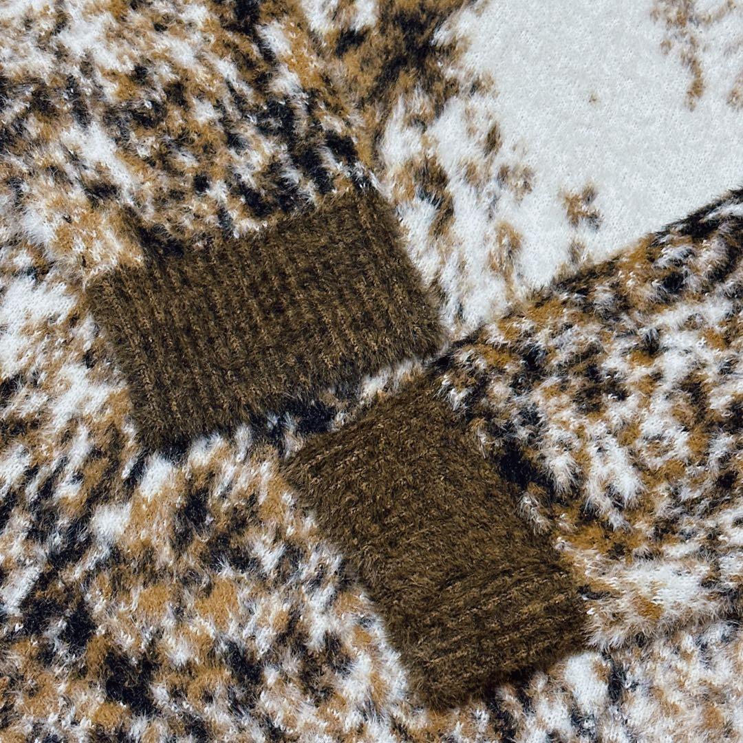 DIESEL ディーゼル 総柄 レオパード ニット クルーネック メンズ XL