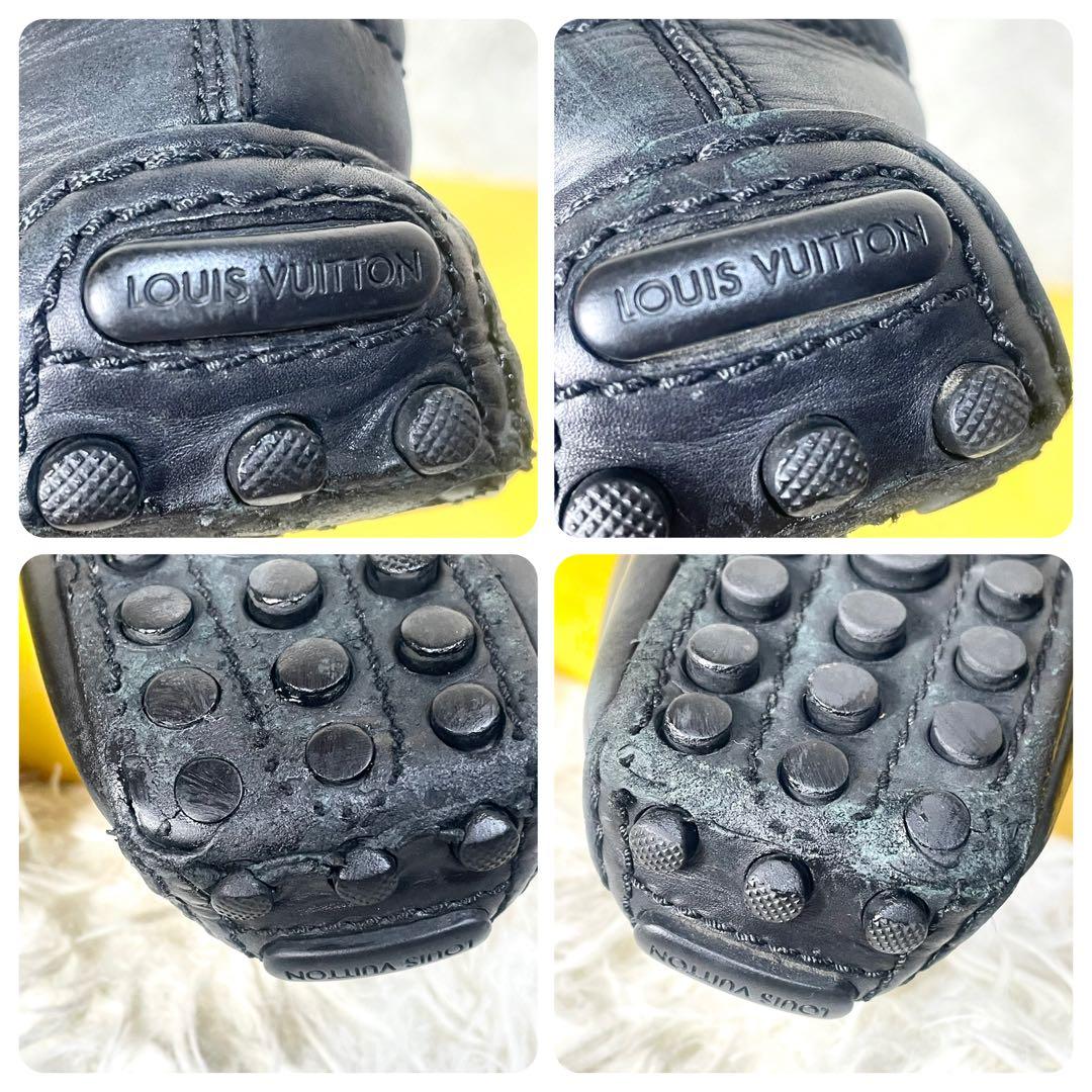 ルイヴィトン　パンプス　LVロゴ　ゴールド　レザー　ブラック　黒