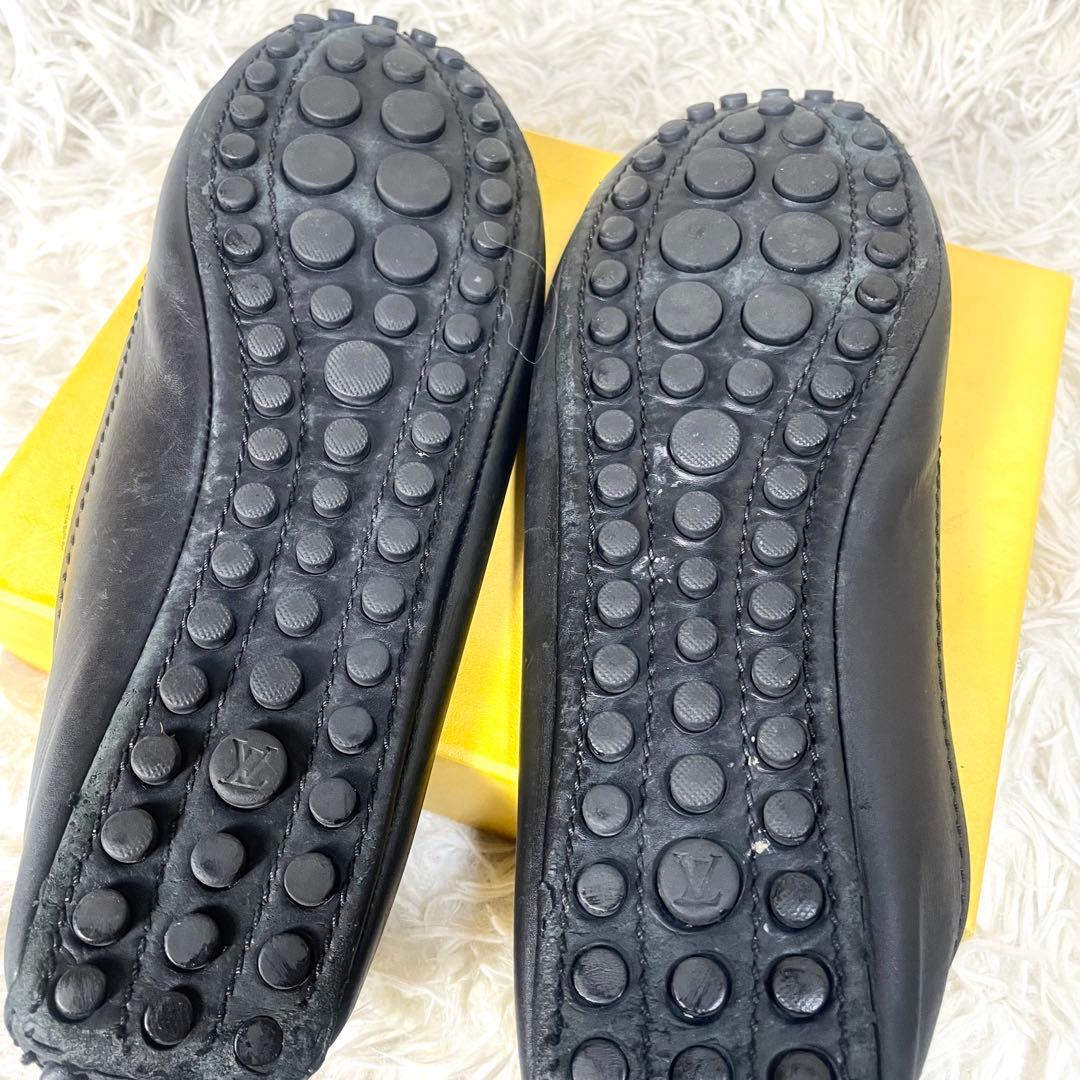 ルイヴィトン　パンプス　LVロゴ　ゴールド　レザー　ブラック　黒