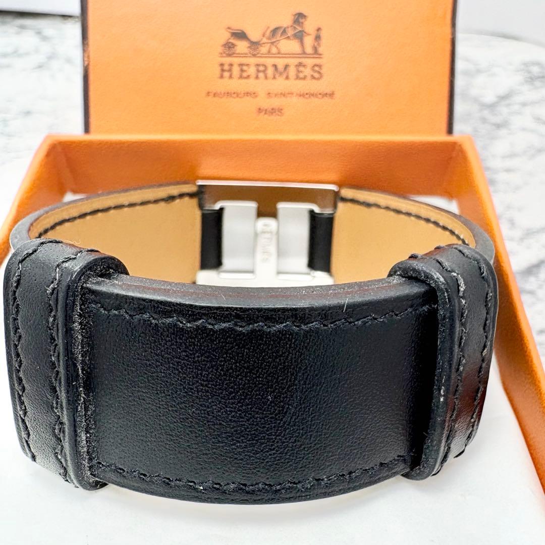 【極美品】 HERMES エルメス H バングル ブレスレット レザー