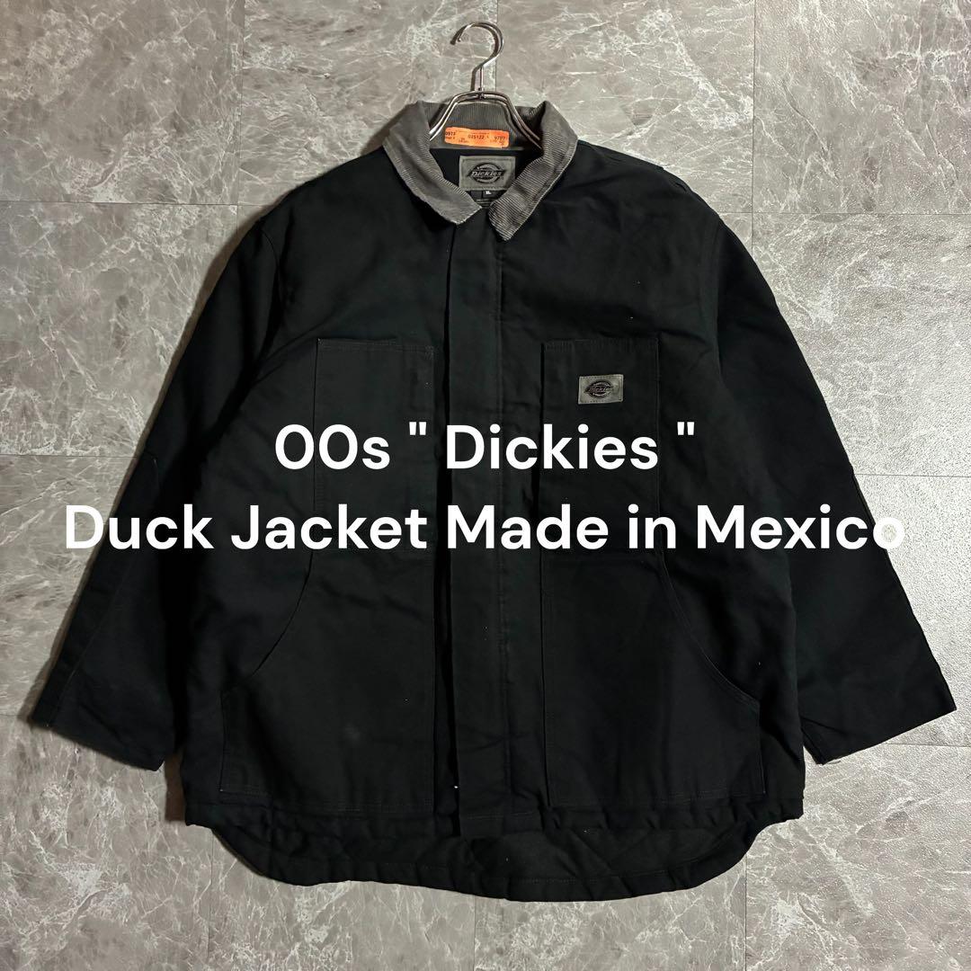 00s Dickies ダックジャケット メキシコ製 ブラック襟コーデュロイXL