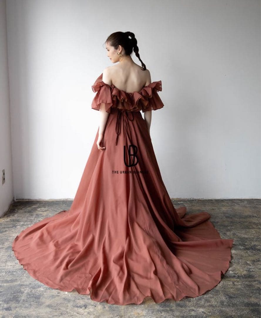 THE URBAN BLANCHE 2wayフリルカラードレス　テラコッタ