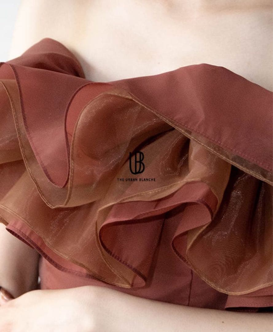 THE URBAN BLANCHE 2wayフリルカラードレス　テラコッタ