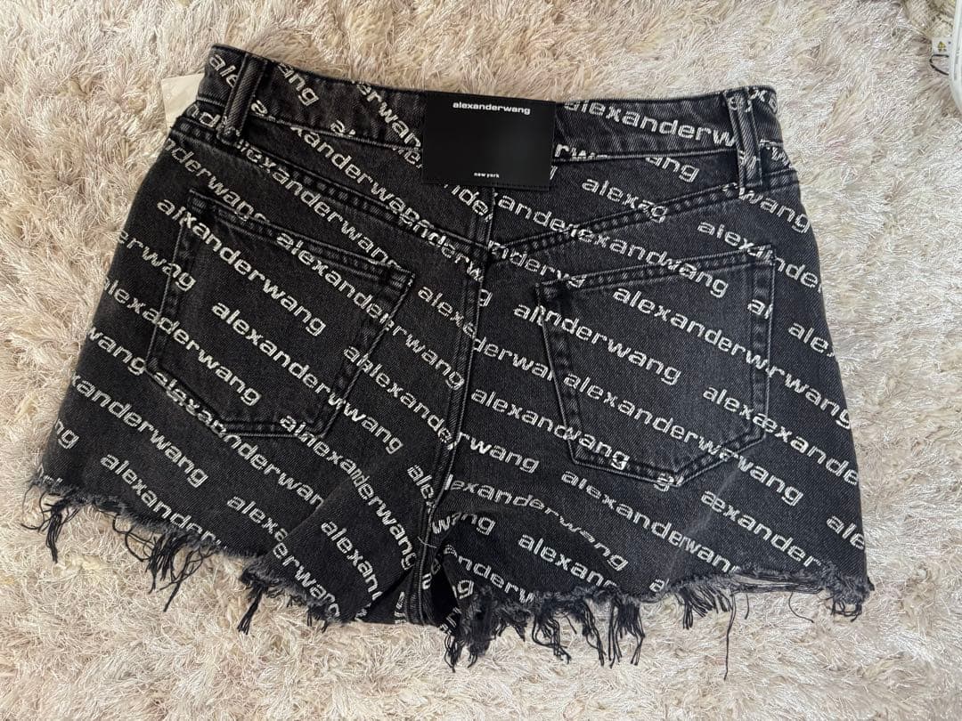 alexanderwang ロゴプリントショートパンツ グレー