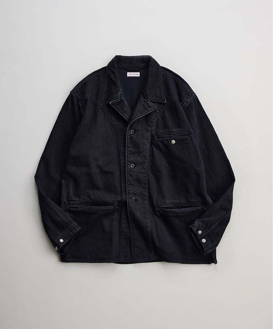 ナイスネス　B.rollo ブラックサテンワークジャケット