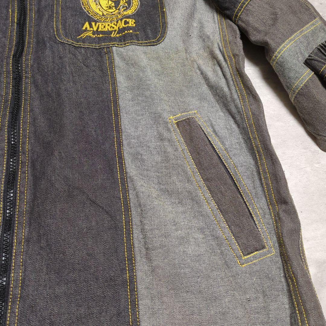 【90s_vintage】A.VERSACE シャンブレー刺繍Jacket
