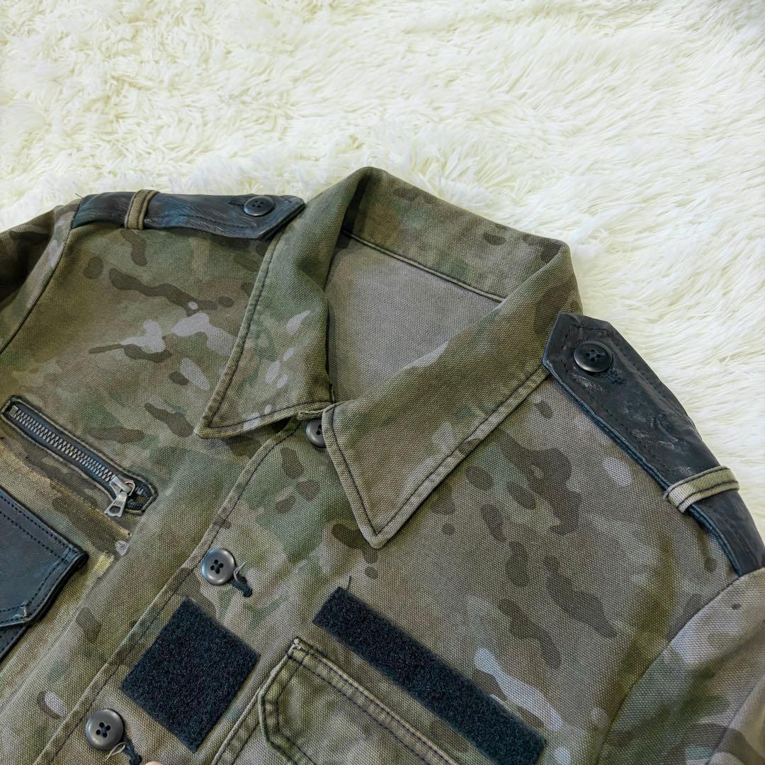 イサムカタヤマ バックラッシュ M-65 ミリタリージャケット レザー切替 L