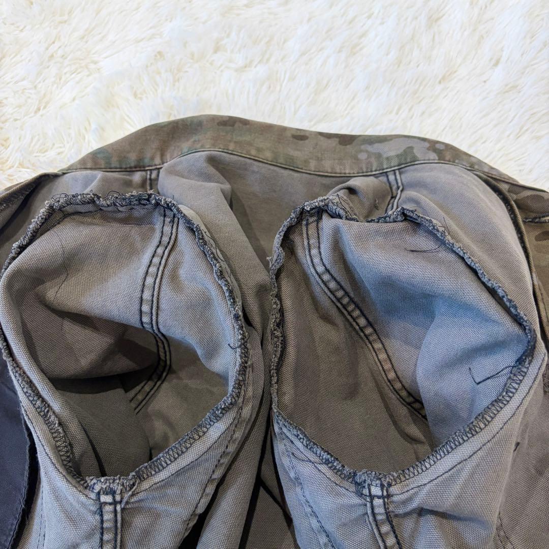 イサムカタヤマ バックラッシュ M-65 ミリタリージャケット レザー切替 L