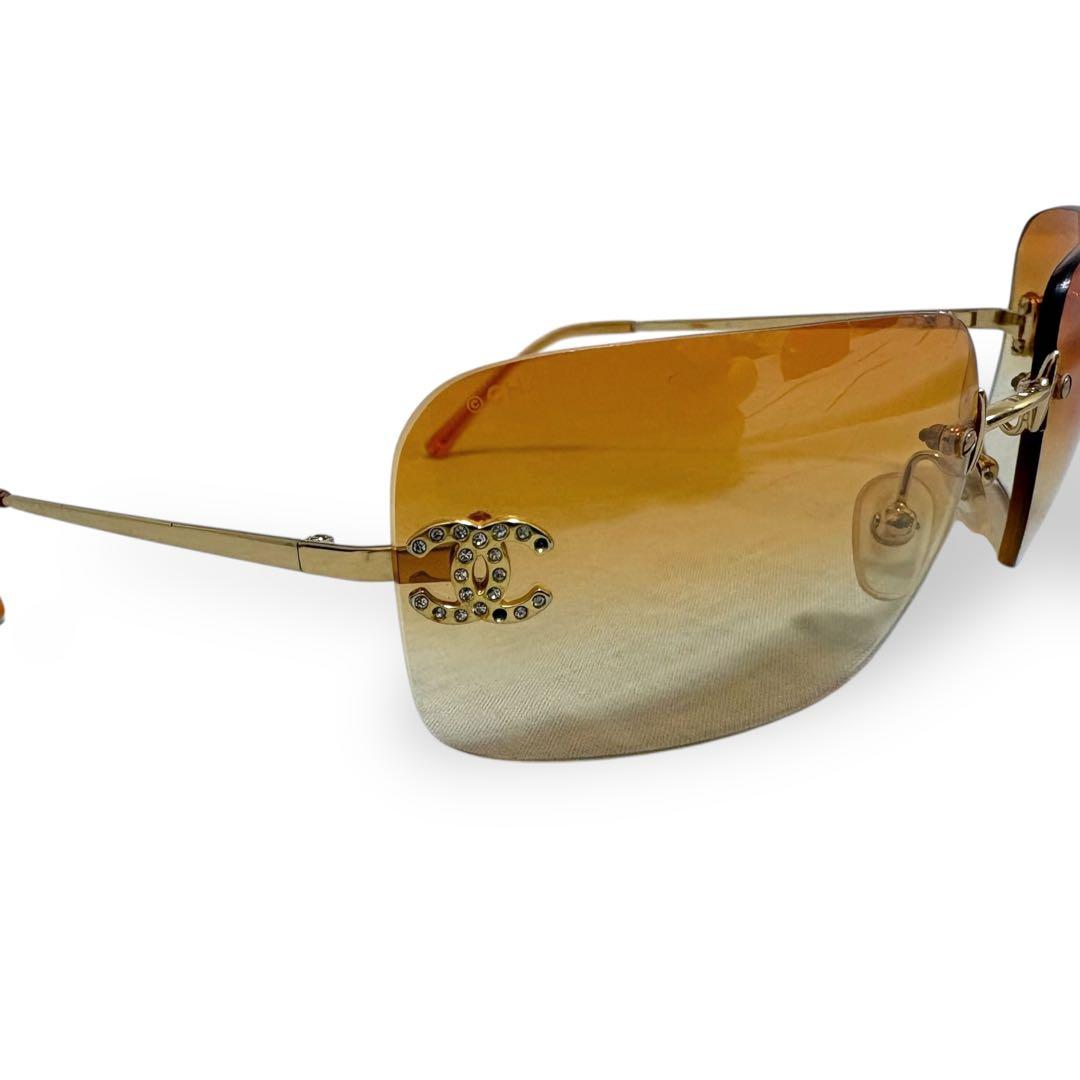 CHANEL シャネル ココマーク リムレス サングラス ラインストーン