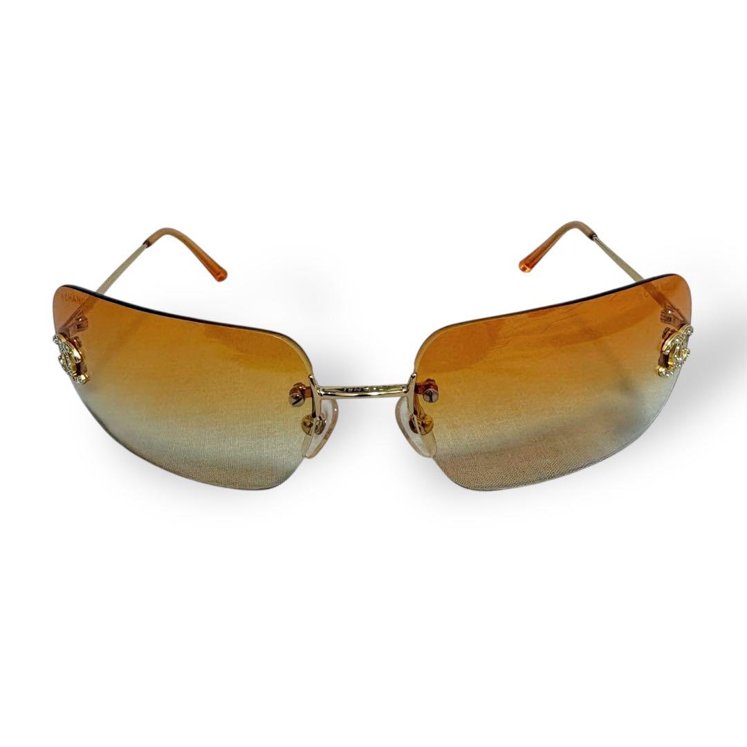 CHANEL シャネル ココマーク リムレス サングラス ラインストーン