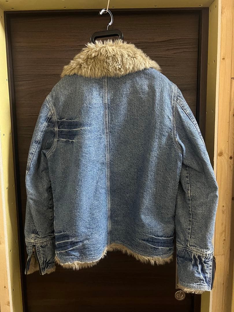 AVIREXアビレックス　Gジャンデニムジャケット　襟袖ボア付き　ヒジテツ様
