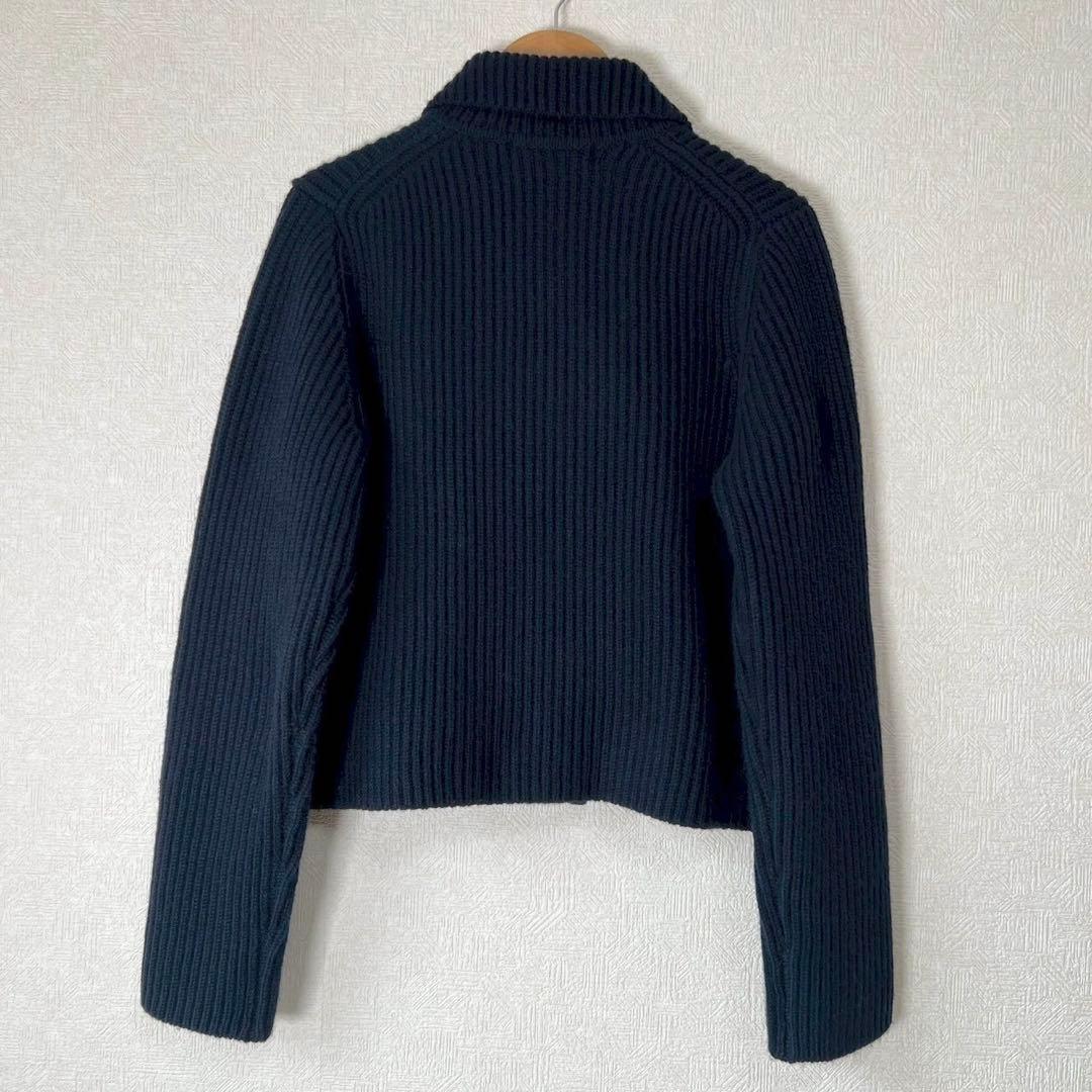 ANAYI 2024AW スーパージロン襟付き カーディガン ネイビー 38