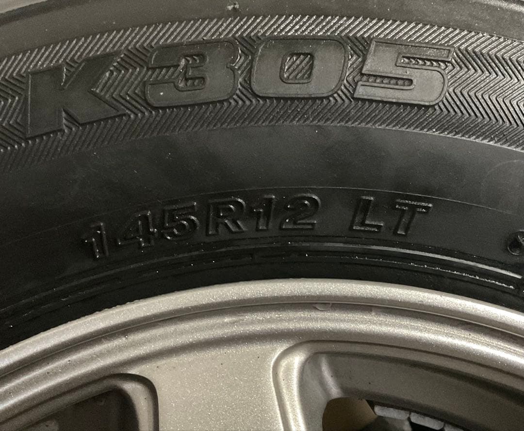 ブリヂストンK305 145 R12 LT タイヤホイール(KーLine)4個組