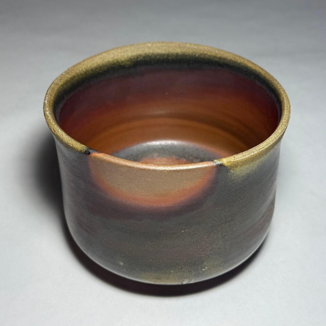 ◆ 【徳田陶春】作 備前茶碗 四方桟共箱 共布 栞 茶道具 未使用品 本物保証◆