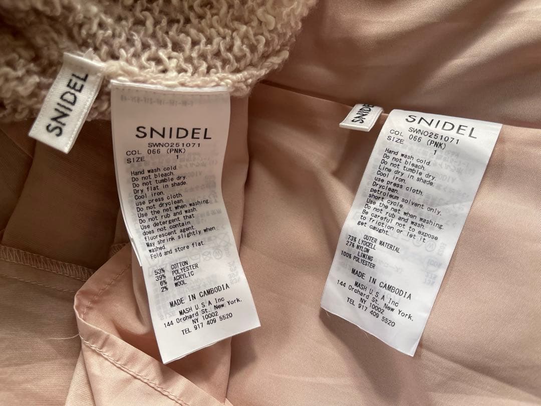 スナイデル スラブニットセットシアーワンピース ピンク 1