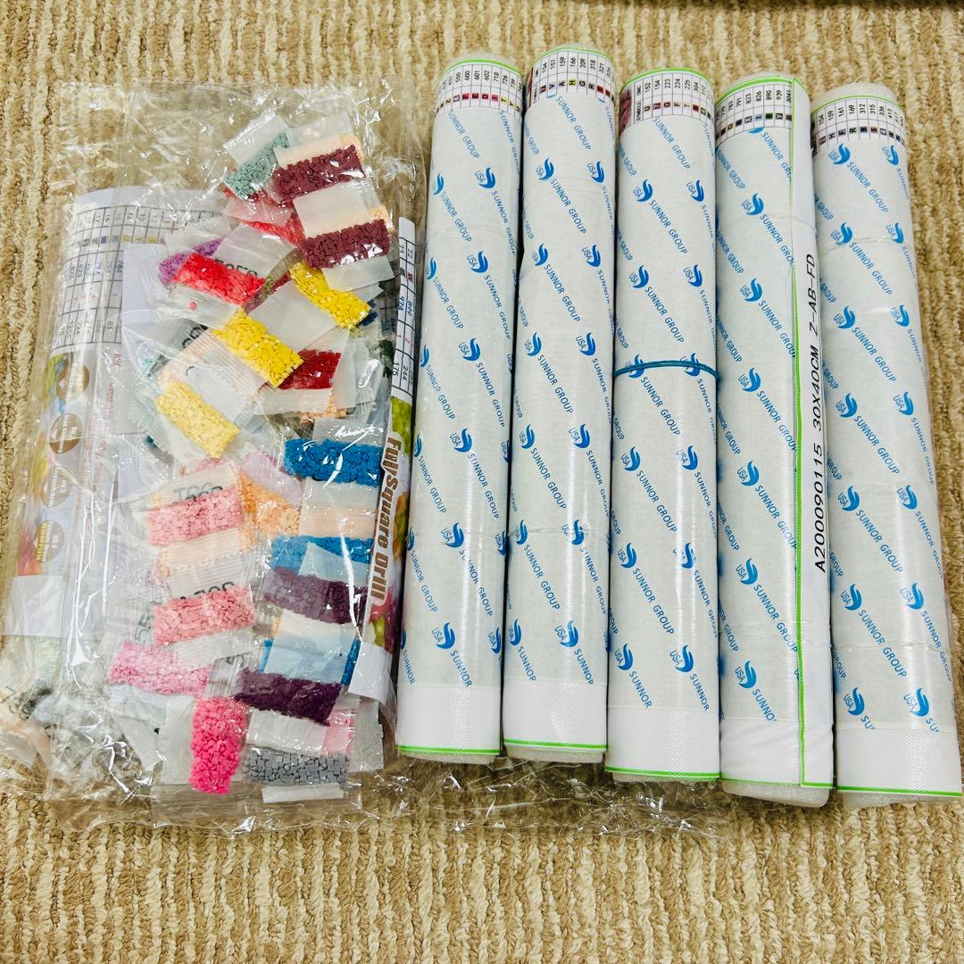 ダイヤモンドアートキット　まとめ売り5点　スクエア　フェアリーダスト　ABビーズ