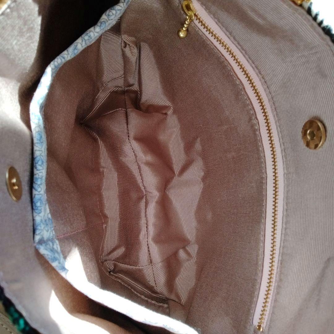 ミナペルホネン 両面楽しめる『丸みを帯びた2way バッグ』М　ストラップあり