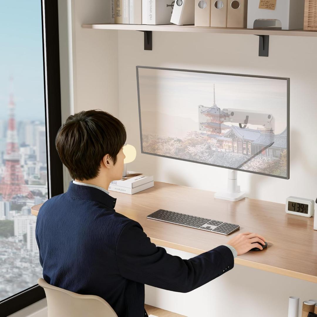 高耐荷重2～27kg★PCモニターアーム★17～57インチ対応 白⭐⑫148