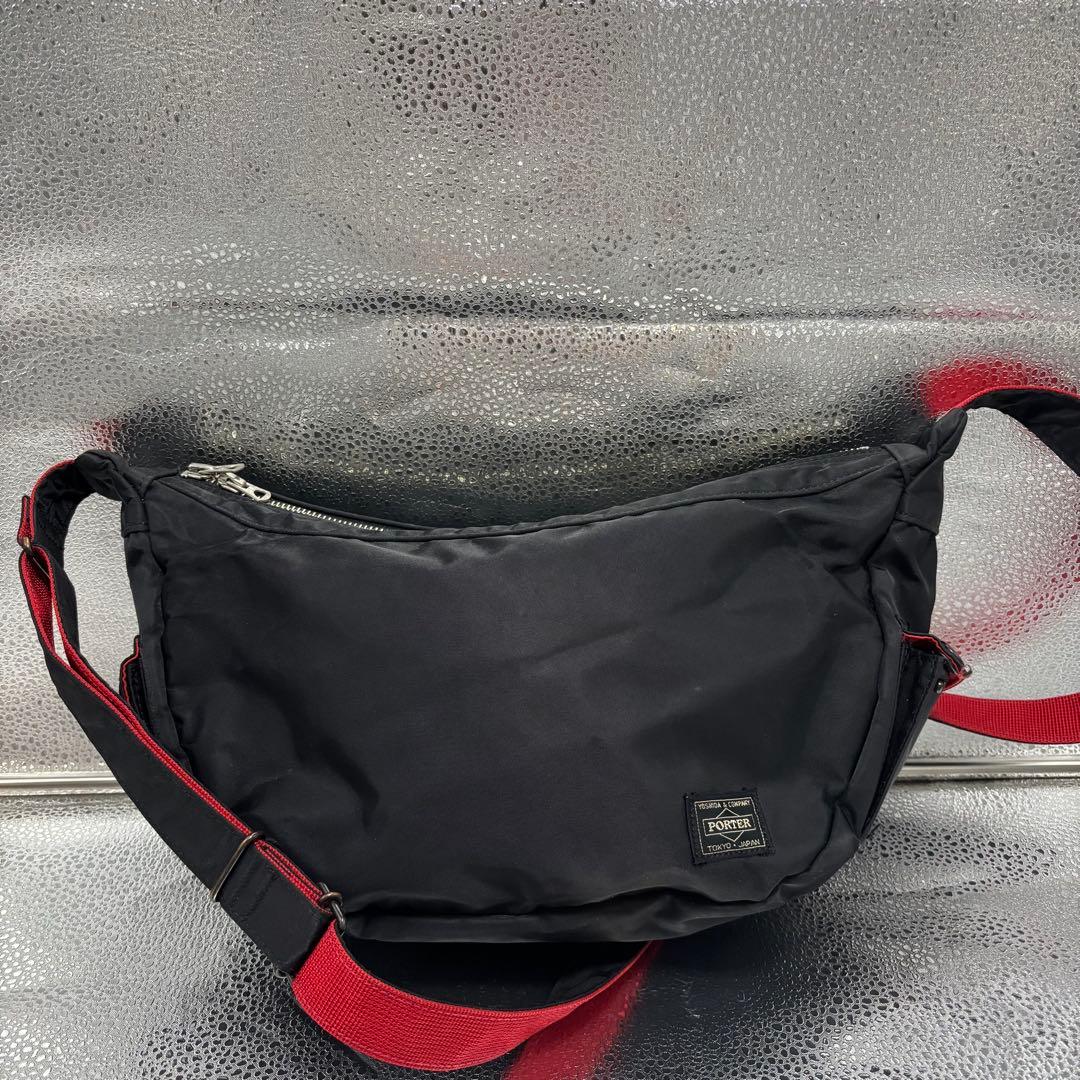 【希少】PORTER L-FINE ショルダーバッグ ハーフムーン　ブラック