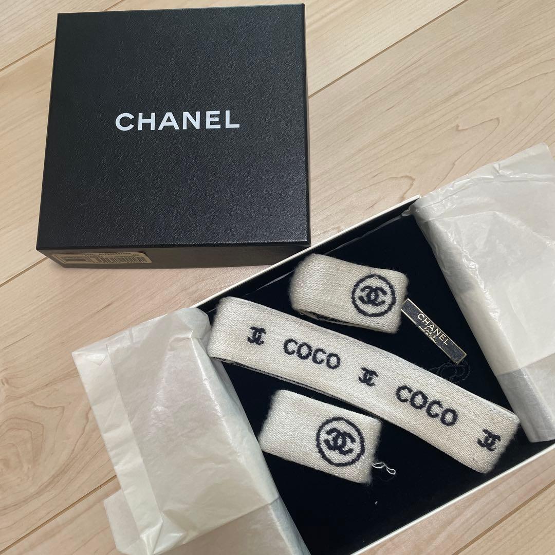 【B2】石原 CHANEL Coco シャネル ヘア・リストバンド 白