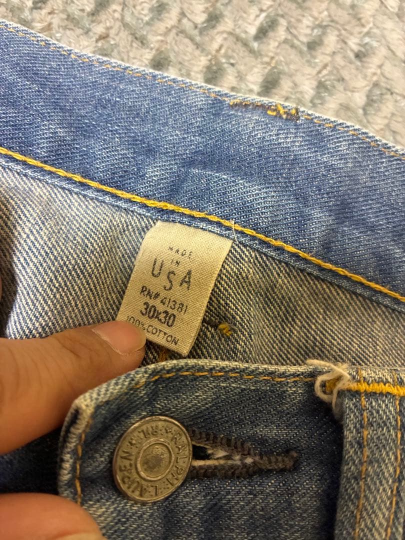 RRL ライトブルーダメージジーンズ