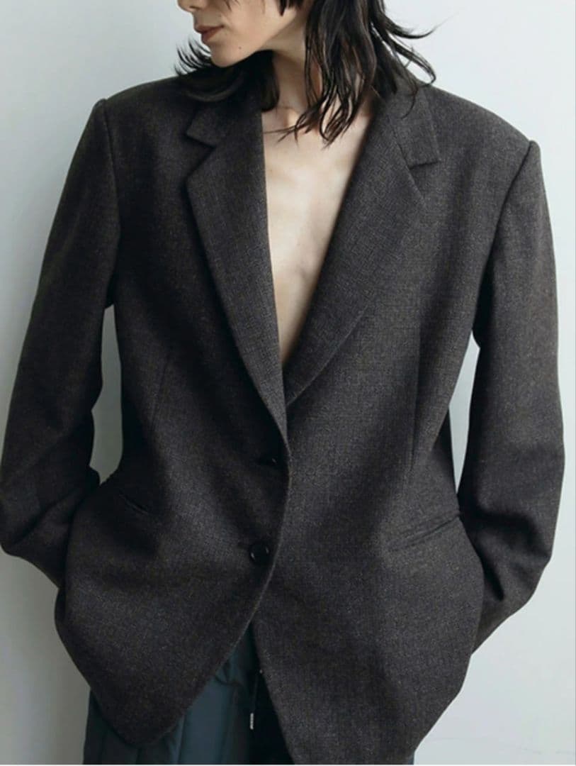 専用出品 anuke Herringbone Wool Jacket ブラウン