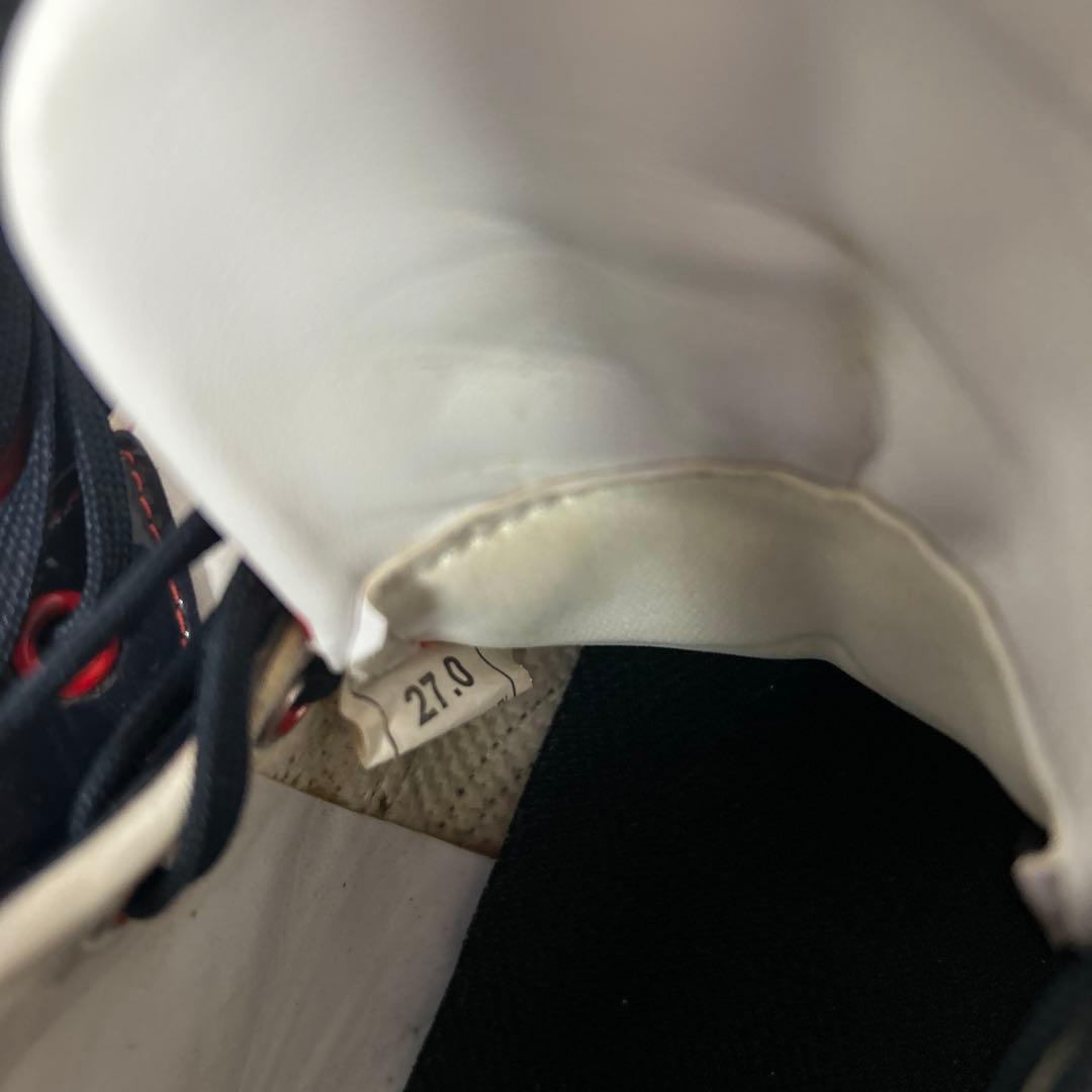 asics スパイク ホワイト/ネイビー/レッド