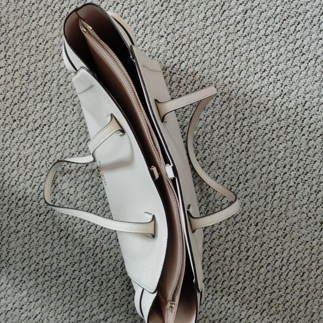 ケイトスペードホワイトレザートートバッグ