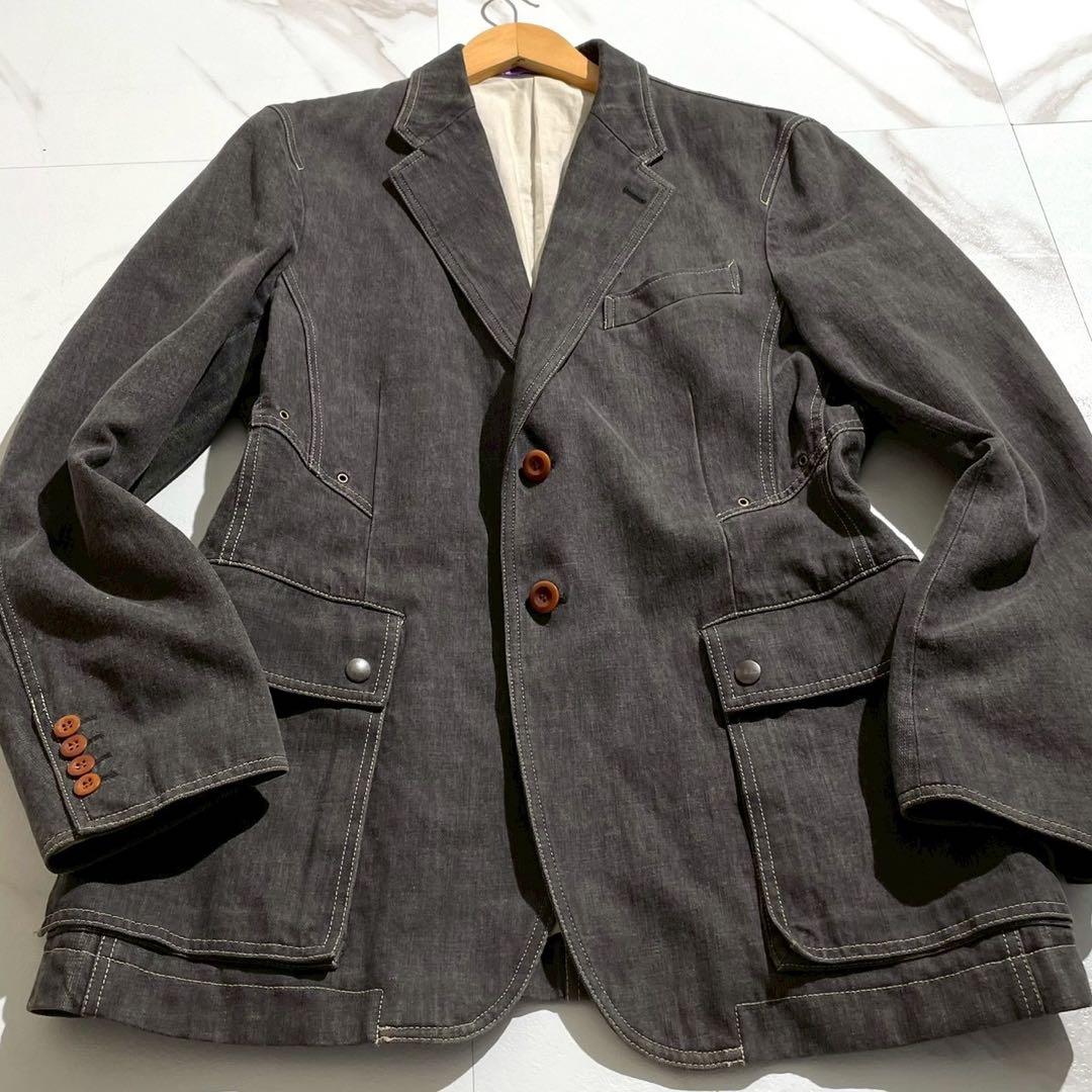 【美品✨】ポールスミスコレクション デニム テーラードジャケット グレー XL