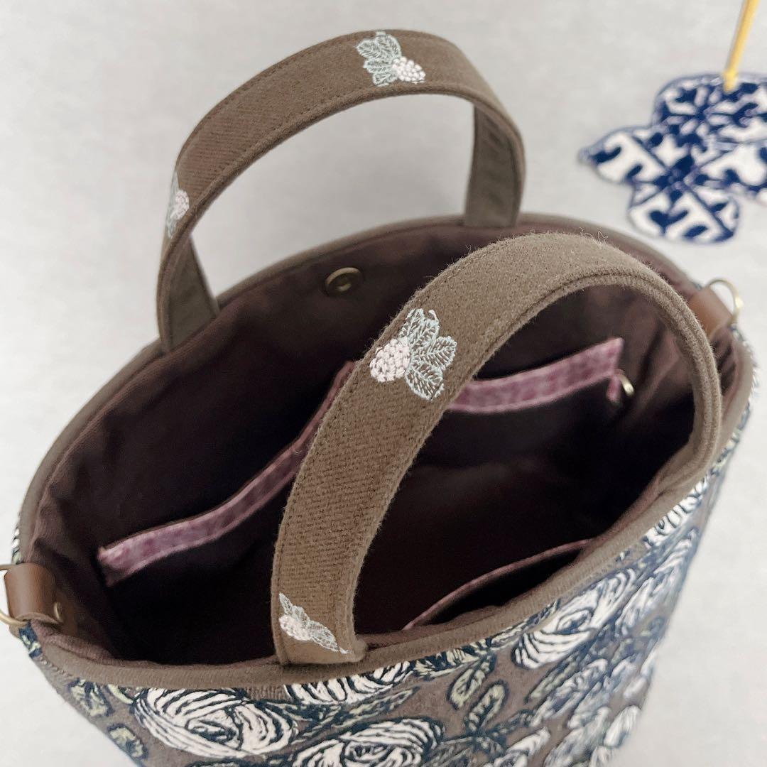 ハンドメイド　ミナペルホネン　basket bag〜パイピング仕立て⑅︎◡̈︎*