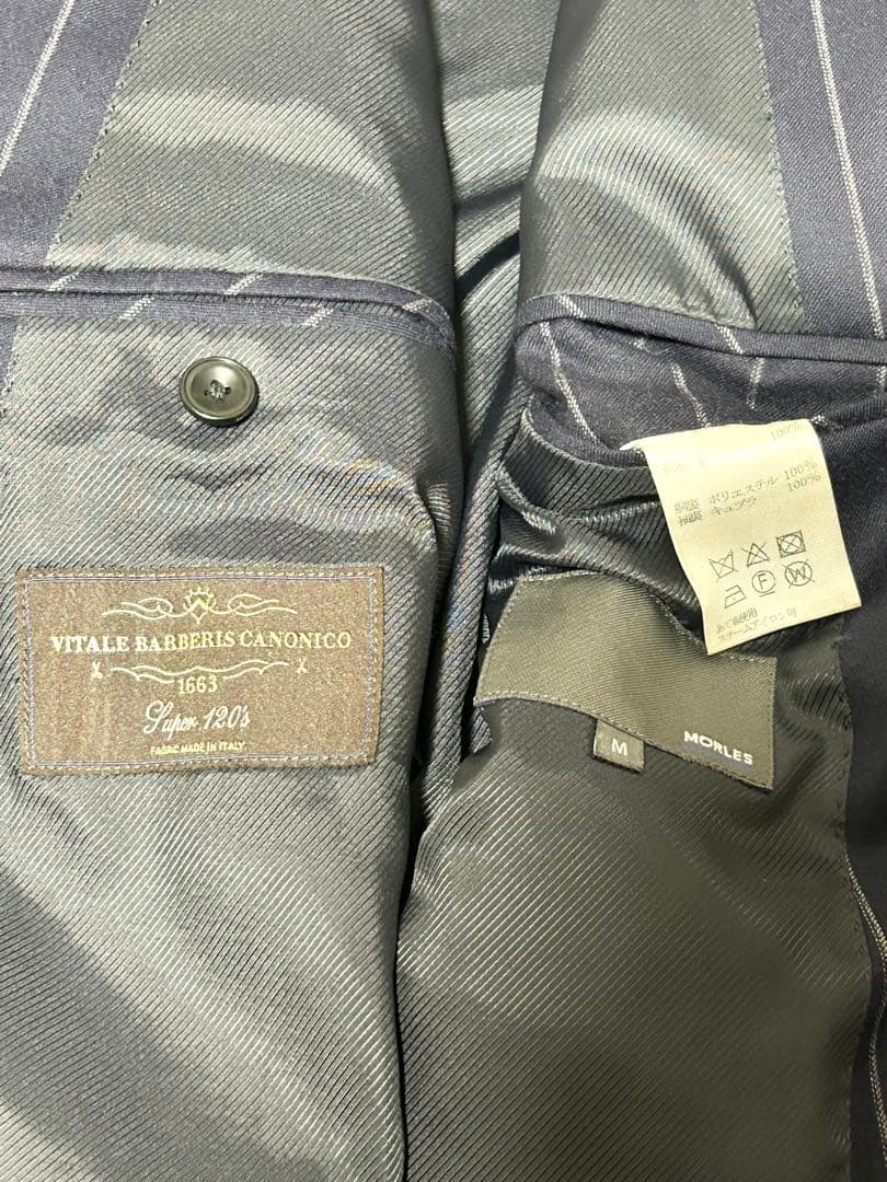 MORLES モアレス ダブルブレスト スーツ カノニコ チョークストライプ