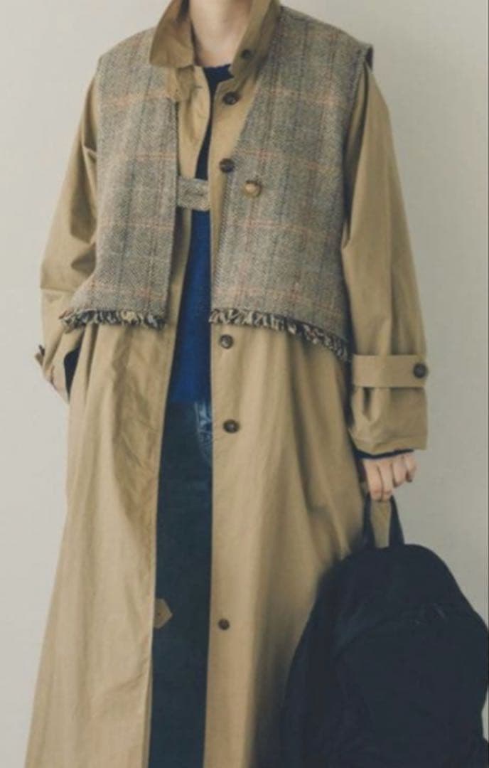 【北欧暮らしの道具店】ヘリンボーン柄ウールベスト