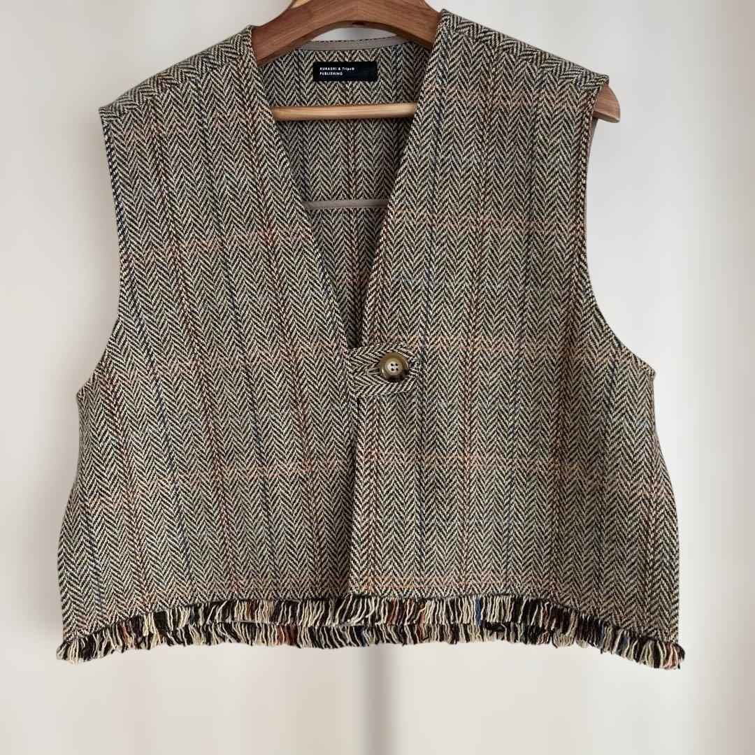【北欧暮らしの道具店】ヘリンボーン柄ウールベスト