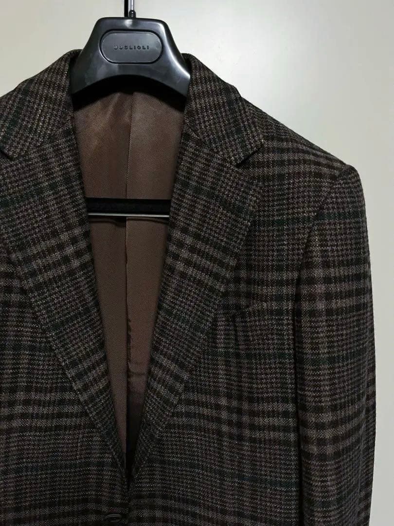 タイムセール　美品　カスタムテイラービームス　ツィードジャケット　46　ブラウン