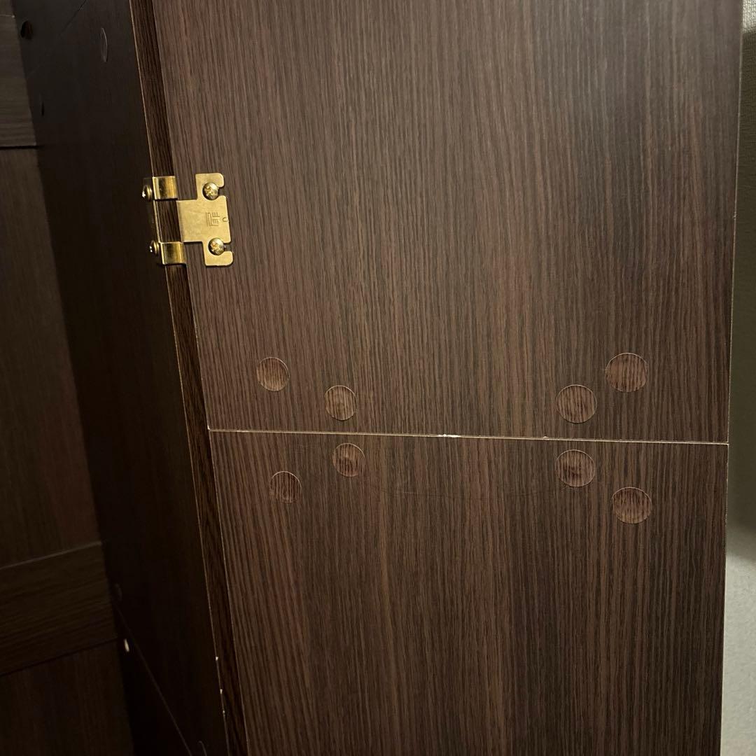 【1月27日まで】ダークブラウン クローゼット ワードローブ2ドア 引き出し付き