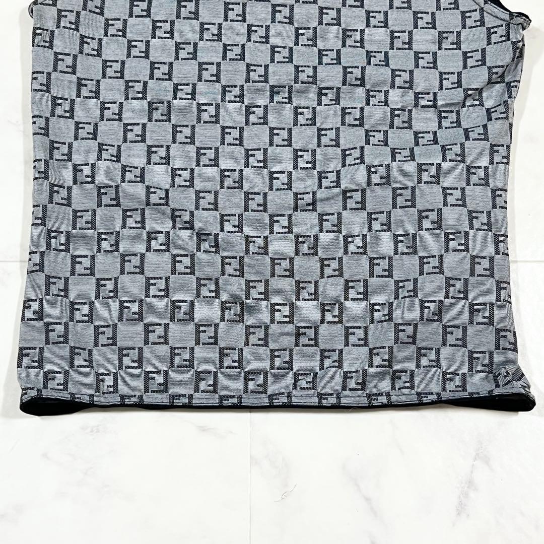 FENDI ズッカ柄 総柄 ノースリーブ トップス 44 M相当 グレー