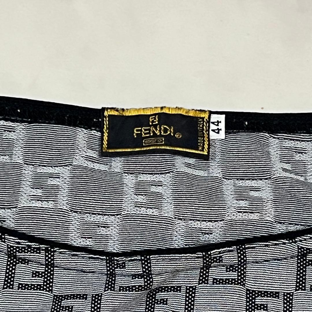 FENDI ズッカ柄 総柄 ノースリーブ トップス 44 M相当 グレー