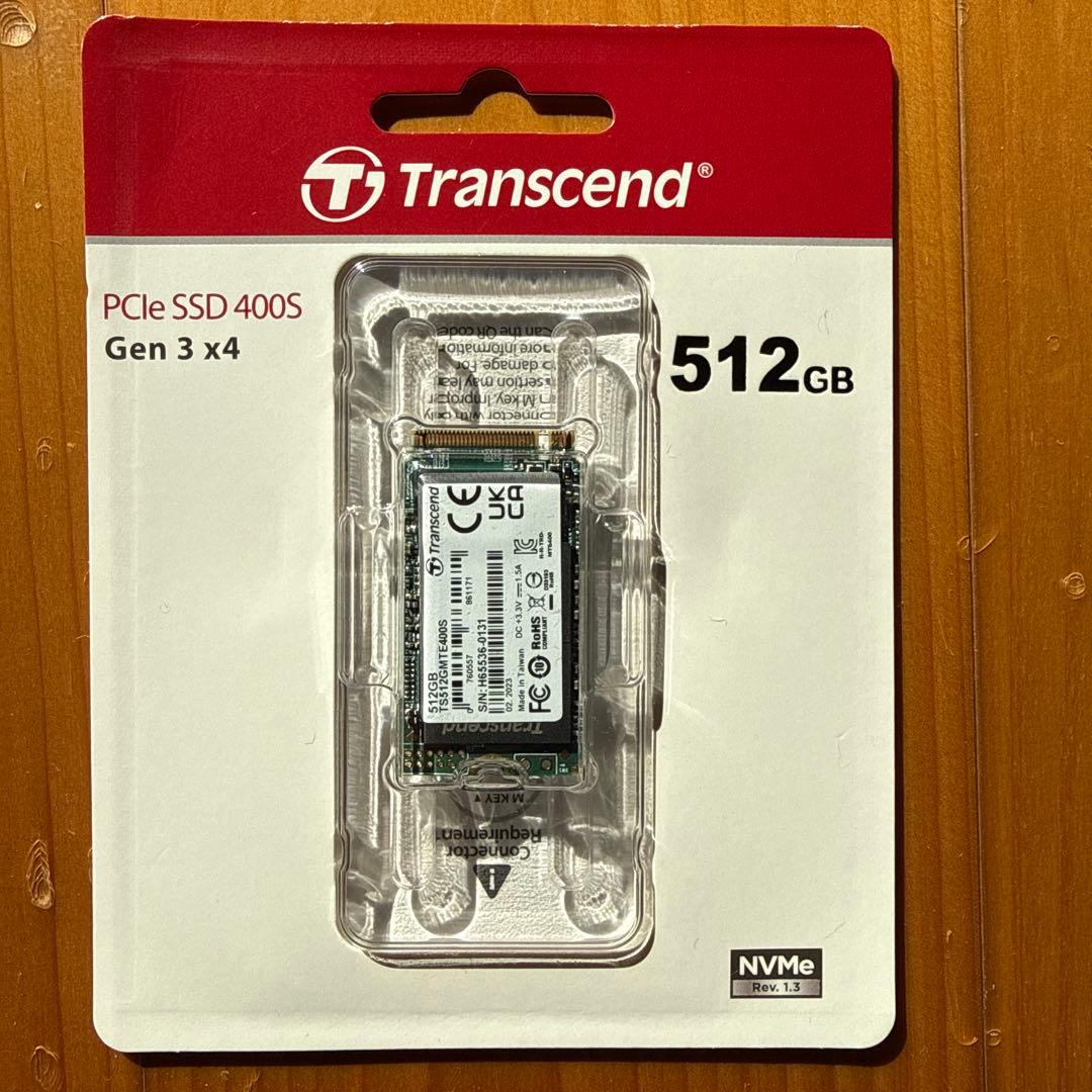 Transcend製【PCle SSD 400S 512GB】（未使用）