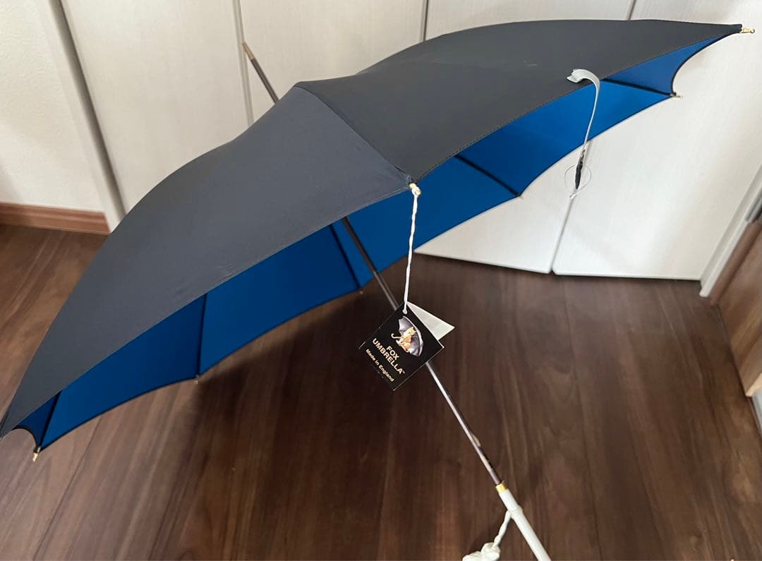 新品フォックスアンブレラ　WL1細革巻ホワイトハンドルダブルフェイス婦人長傘