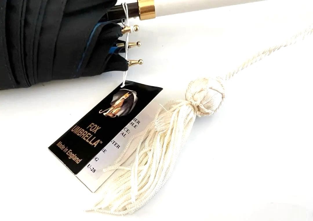 新品フォックスアンブレラ　WL1細革巻ホワイトハンドルダブルフェイス婦人長傘